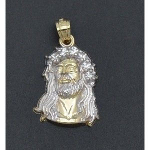 Real 10K Solid Yellow Gold Jesus Crucifix Head Shiny Charm Pendant 1.1gr
